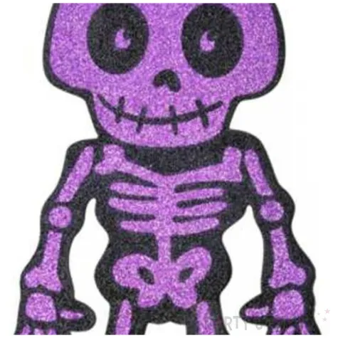 dekoracja wiszaca szkielet blyskotrupek brokatowy fioletowy arpex 30 cm