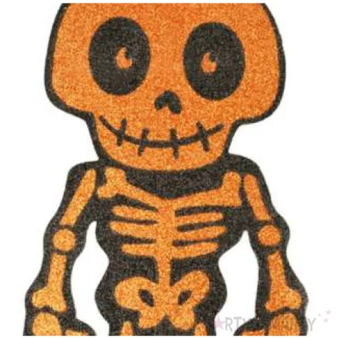 dekoracja wiszaca szkielet blyskotrupek brokatowy pomaranczowy arpex 30 cm