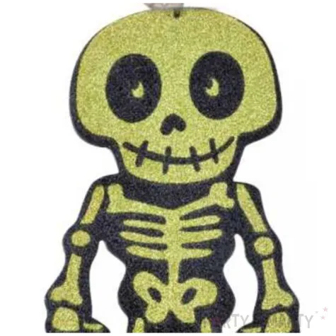 dekoracja wiszaca szkielet blyskotrupek brokatowy zloty arpex 30 cm