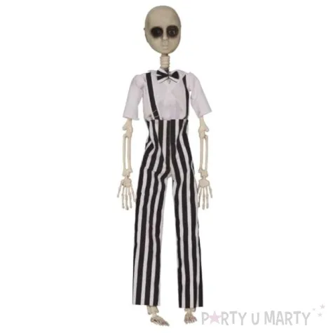 dekoracja wiszaca szkielet chlopca sok z zuka bialo czarna guirca 40 cm