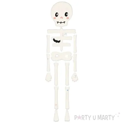 dekoracja wiszaca szkielet halloween bialy partydeco 110 cm