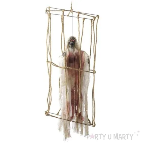 dekoracja wiszaca szkielet w klatce smiffys 85 cm