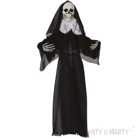 dekoracja wiszaca szkielet zakonnicy czarny guirca 50 cm