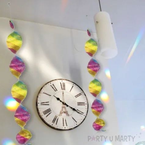 dekoracja wiszaca teczowe spirale folat 100 cm 4 szt