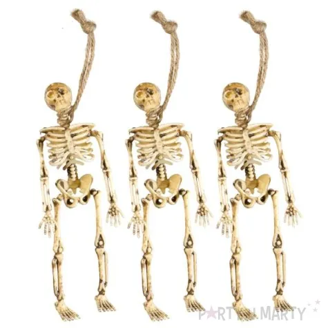 dekoracja wiszaca trzy szkielety bezowa widmann 15 cm 3 szt
