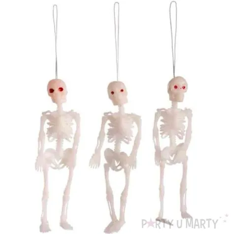 dekoracja wiszaca trzy szkielety biala carnival toys 12 cm 3 szt
