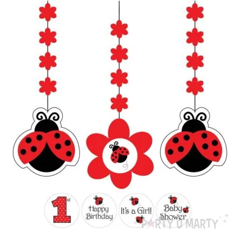 dekoracja wiszaca wesola biedronka creative converting 3 szt