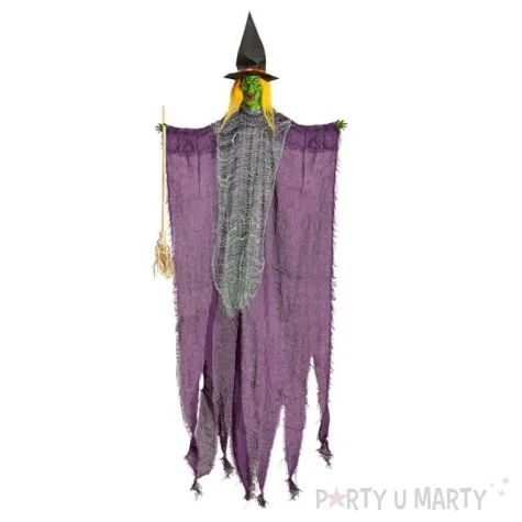 dekoracja wiszaca wiedzma z miotla widman 138 cm