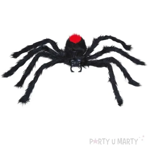 dekoracja wlochaty pajak czarna wdowa guirca 50 cm