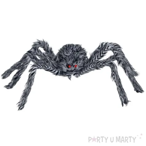 dekoracja wlochaty pajak szary guirca 60 cm