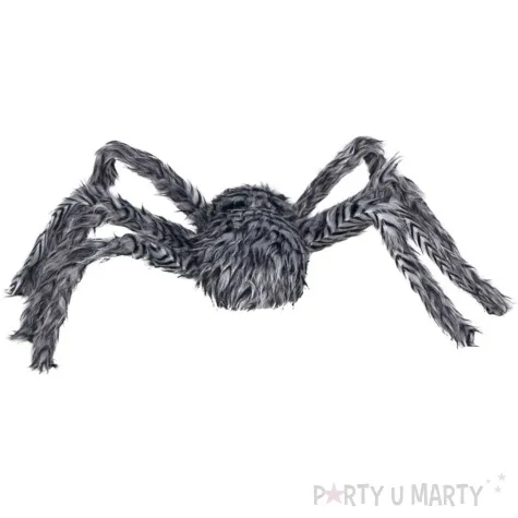 dekoracja wlochaty pajak szary guirca 60 cm