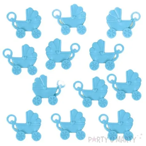 dekoracja wozki dzieciece baby shower boy amscan 12 szt