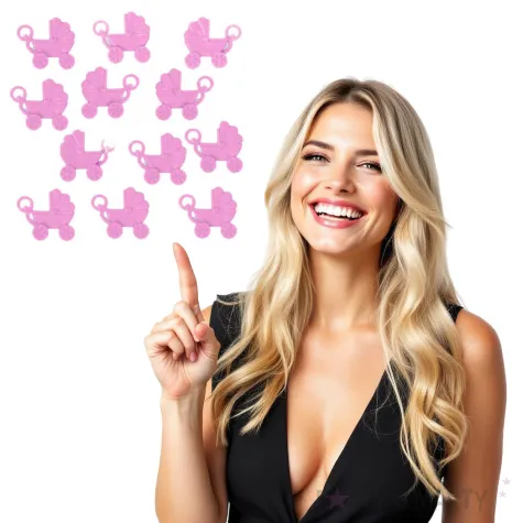 dekoracja wozki dzieciece baby shower girl amscan 12 szt