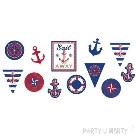 dekoracja wycinana marynarskie kotwice amscan 12 szt