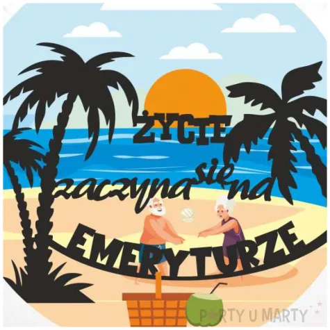 dekoracja z okazji przejscia na emeryture balon foliowy zycie zaczyna sie na emeryturze 18