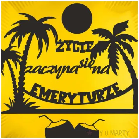 dekoracja z okazji przejscia na emeryture balon foliowy zycie zaczyna sie na emeryturze 18