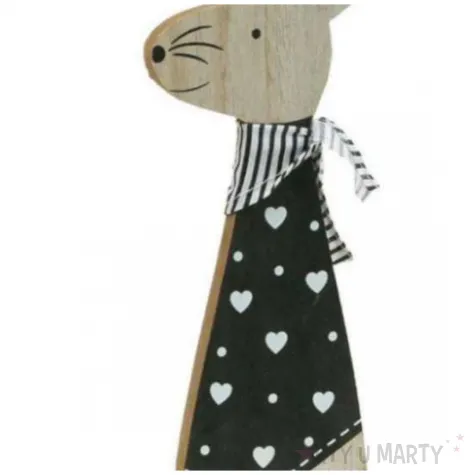 dekoracja zajac z apaszka biale serca arpex 33 cm