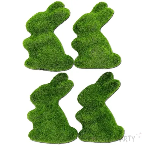 dekoracja zajaczki pokryte trawa zielony aliga 8 cm 4 szt