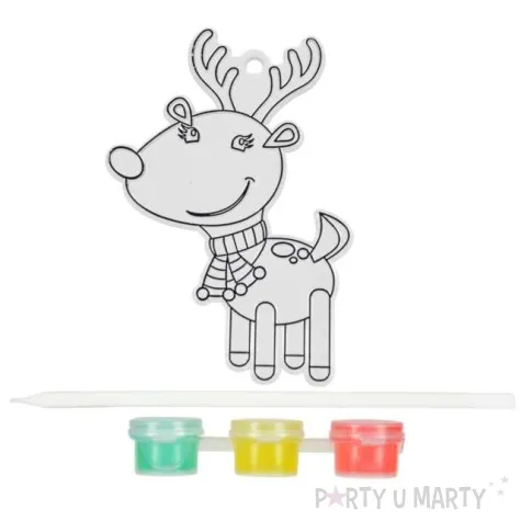 dekoracja zawieszki plaskie witrazyk renifer arpex