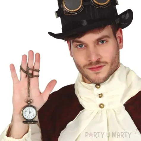 dekoracja zegarek kieszonkowy steampunk brazowy guirca