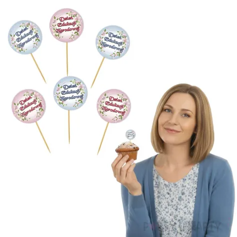 dekoracje do muffinek babeczek na dzien nauczyciela pikery dzien edukacji narodowej 6 szt