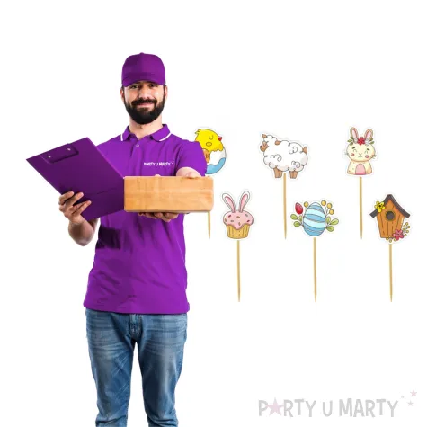 dekoracje do muffinek babeczek swieconki na wielkanoc pikery wielkanocna radosc 6 szt