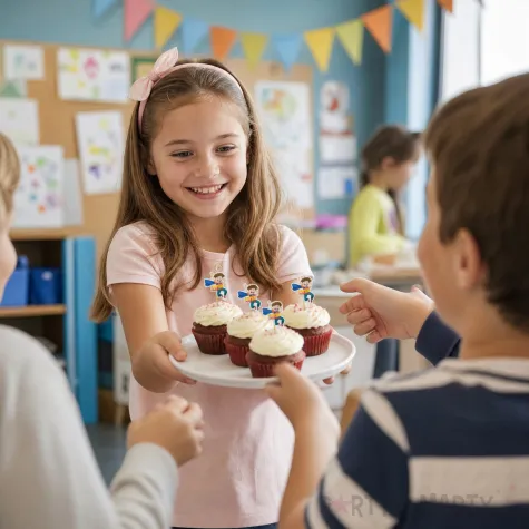 dekoracje do muffinek na dzien chlopaka pikery szpilki na babeczki super chlopak w pelerynie x6