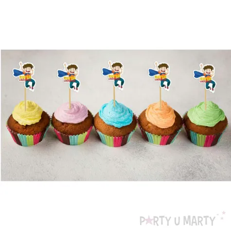 dekoracje do muffinek na dzien chlopaka pikery szpilki super chlopak w pelerynie x6