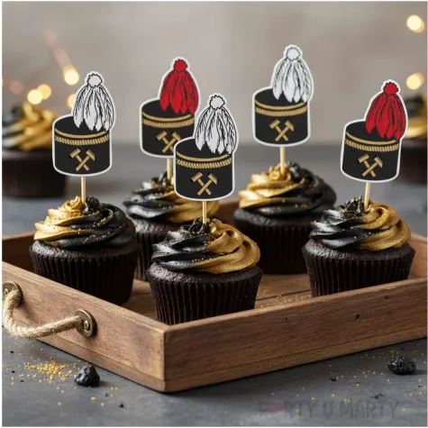 dekoracje do muffinek przekasek na dzien gornika pikery barborka 6 szt