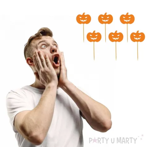dekoracje do muffinek przekasek na halloween pikery szpilki dynie 6 szt