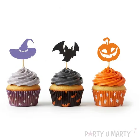 dekoracje do muffinek przekasek na halloween pikery szpilki mix ozdoby 6 szt