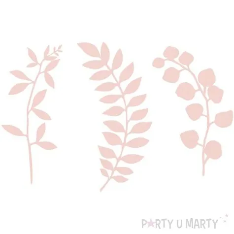 dekoracje galazki 3 pudrowy roz partydeco 9szt