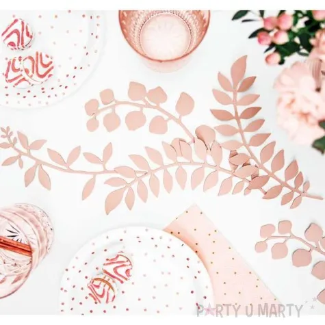 dekoracje galazki 3 pudrowy roz partydeco 9szt