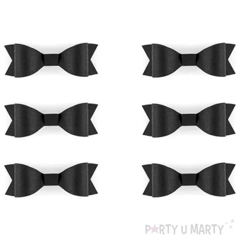 dekoracje kokardki czarne partydeco 6szt