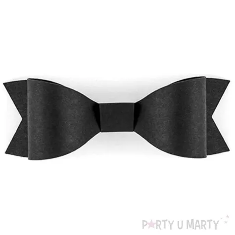 dekoracje kokardki czarne partydeco 6szt