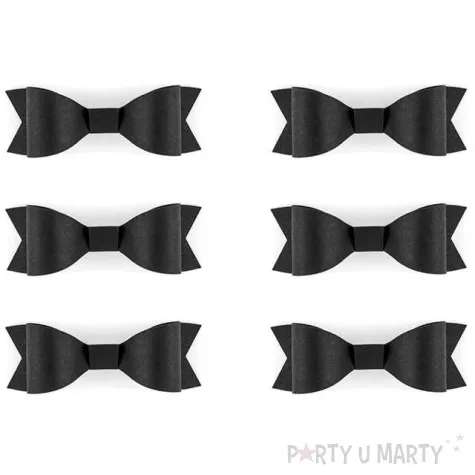 dekoracje kokardki czarne partydeco 6szt