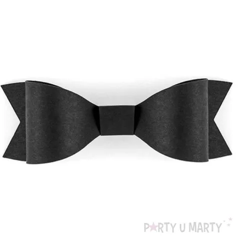 dekoracje kokardki czarne partydeco 6szt