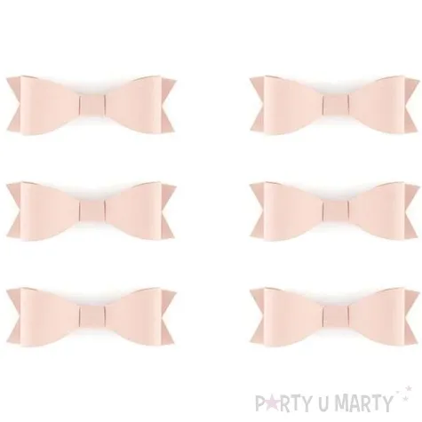 dekoracje kokardki pudrowy roz partydeco 6szt
