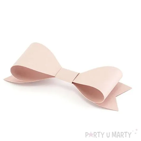 dekoracje kokardki pudrowy roz partydeco 6szt