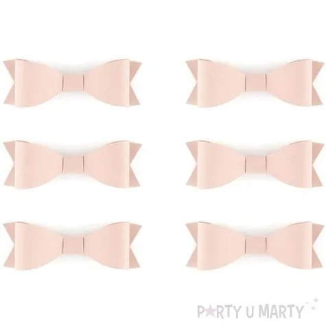 dekoracje kokardki pudrowy roz partydeco 6szt