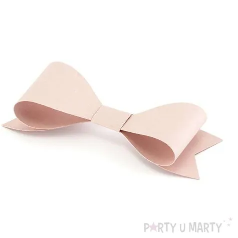 dekoracje kokardki pudrowy roz partydeco 6szt