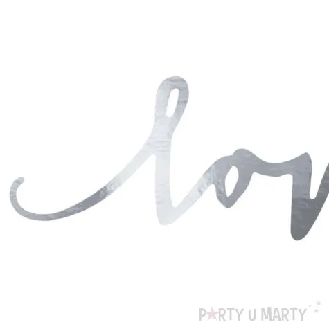 dekoracje love srebrny partydeco 6szt