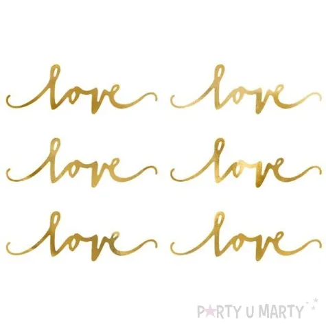 dekoracje love zloty partydeco 6szt