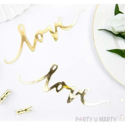 dekoracje love zloty partydeco 6szt