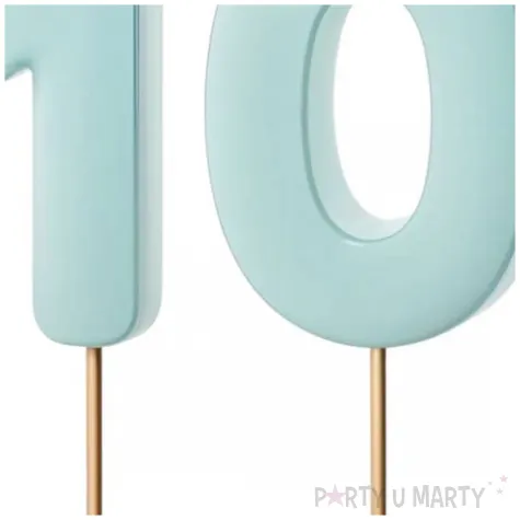 dekoracje na 10 urodziny swieczki na tort liczba 10 niebieski 4 5 cm 2 szt