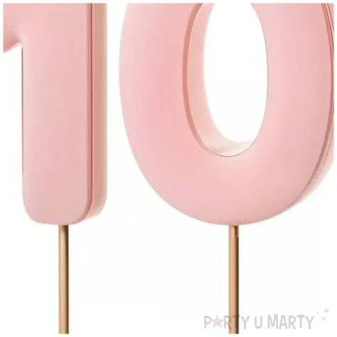 dekoracje na 10 urodziny swieczki na tort liczba 10 rozowy 4 5 cm 2 szt