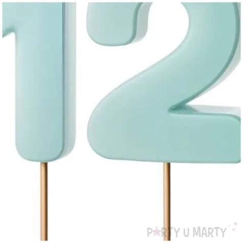 dekoracje na 12 urodziny swieczki na tort liczba 12 niebieski 4 5 cm 2 szt