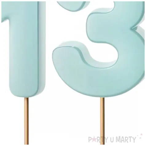 dekoracje na 13 urodziny swieczki na tort liczba 13 niebieski 4 5 cm 2 szt