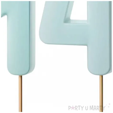 dekoracje na 14 urodziny swieczki na tort liczba 14 niebieski 4 5 cm 2 szt