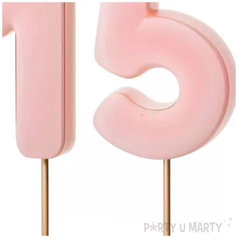 dekoracje na 15 urodziny swieczki na tort liczba 15 rozowy 4 5 cm 2 szt